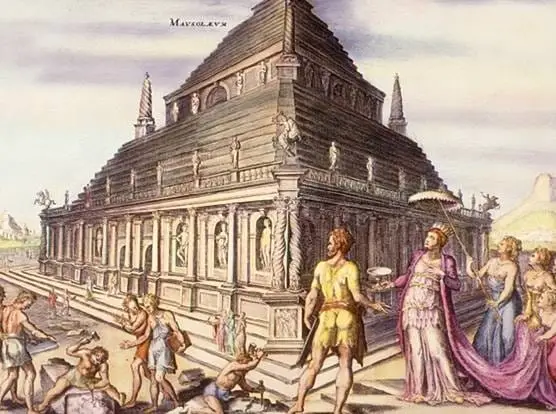 Illustration of the Mausoleum of Halicarnassus