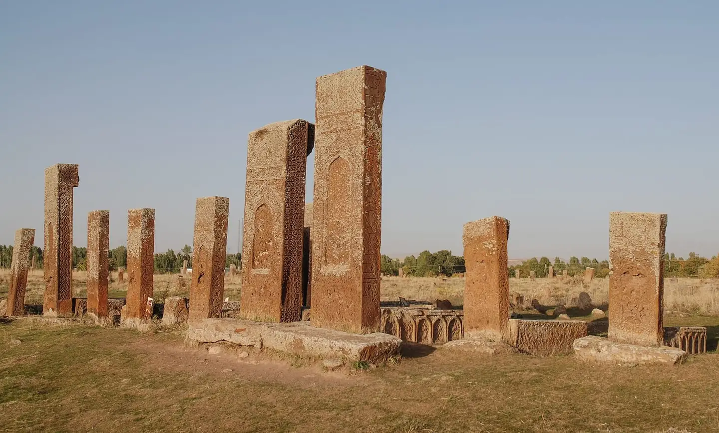Monumental gravestones in the Ahlat Seljuk Cemetery